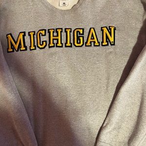 Grey Vintage Michigan College Sweatshirt